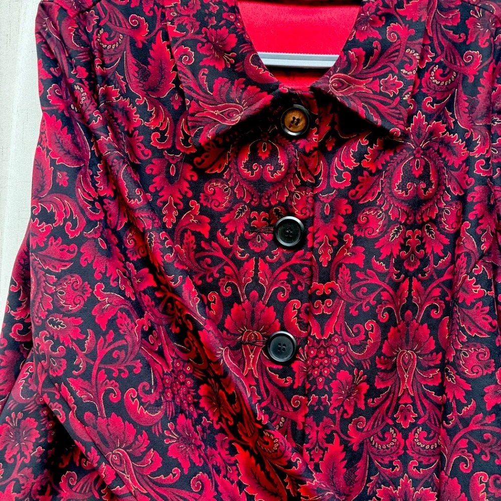 Rich Red and Black Top - Picture 3 of 7